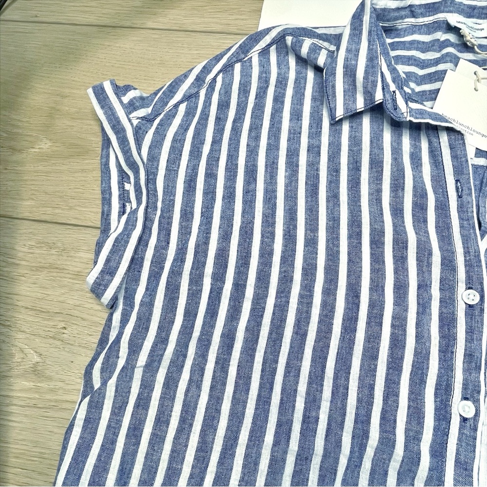 BEACH LUNCH LOUNGE blouse Linen Blend XL - Picture 4 of 7